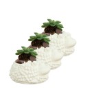 Mini Çiçek Saksı Küçük Sukulent Beyaz Kaktüs Saksısı 3lü Set Koyun Model